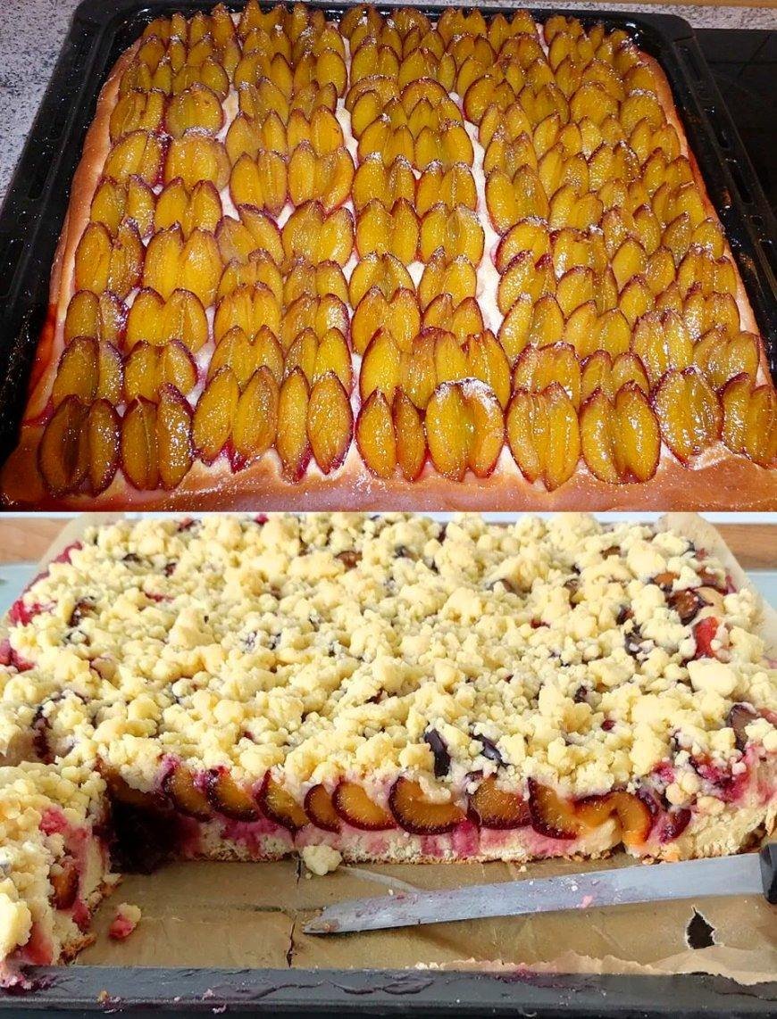 Supersaftiger Pflaumenkuchen vom Blech mit Streuseln - Rezepte Supersaftiger Pflaumenkuchen vom Blech mit Streuseln - Rezepte