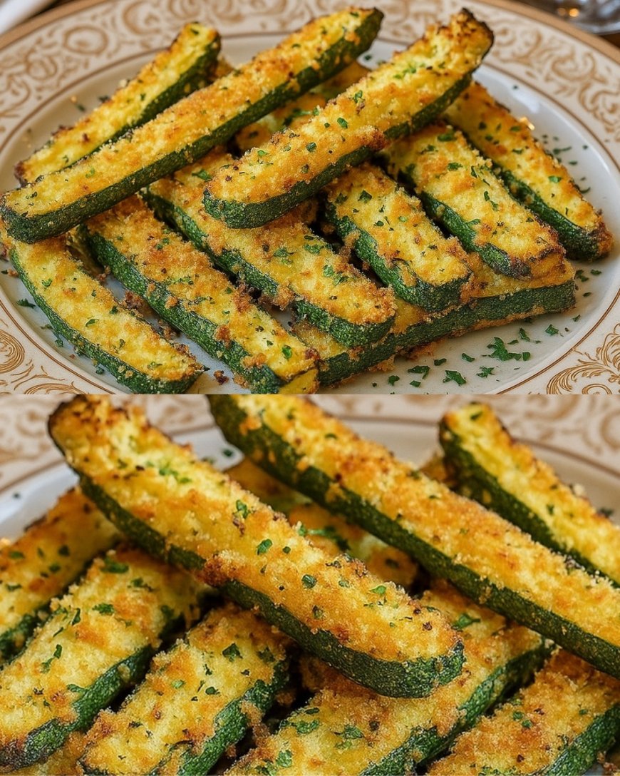 Gebackene Zucchini-Pommes mit Parmesan Rezept: Knusprig und gesund ... Gebackene Zucchini-Pommes mit Parmesan Rezept: Knusprig und gesund ...